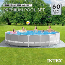 Intex Steel Frame Round Above Ground Swimming Pool Set Gray