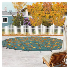 LZMZMQ Winter Inground Pool Cover Round 8 10 12 14 15 18 21 24 25 Foot, Heavy Duty Pool Safety Covers Prevent Leaves/Debris from Entering the Pools, W/Anchors(32'/9.8m (Round Cover))