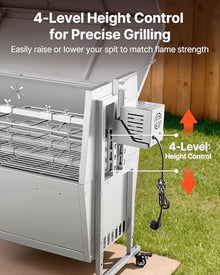 VEVOR Rotisserie Grill, Hood52" Electric Rotisserie Grill Kit