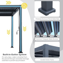 Goldshire 10'x 13' Patio Louvered Pergola Aluminum Black Hardtop Gazebo