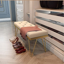 Footstools / Ottomans Shoe Stool Storage Bench Upholstered Bedroom Bedside Bench Velvet Footrest for Entrance Hallway Living Room Bedroom living Room Corridor Bench Shoe Stool ( Color : Brass , Size :