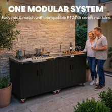 Feasto Modular Outdoor Kitchen Island with 5-Burner Gas Stove and Storage