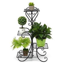 iumLeap 4 Tiers Metal Home Flower Seeds Plant Display Stand Garden Instruments Pot Storage Rack Shelf Gardening Tools and Equipment