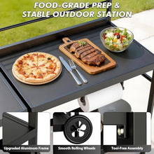 LEVELEVE Modular Outdoor Kitchen Island 5-Piece Set, Aluminum Outdoor Prep Station Grill Cart with Independent Sink, Storage Cabinets & Shelves for Backyard Patio Deck