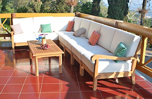 WholesaleTeak Sunbrella Fabric Cushions for Napa 8pc Sectional Sofa Set Multi Color