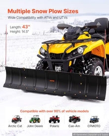 VEVOR Snow Plow Kit 43 in/72 in Width Adjustable Universal Plow Attachment