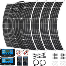 KZZAAO 1600 Watt Solar Panel Kit, 4×400 Watt Flexible Solar Power Panel Photovoltaic Module with 40A Solar Charge Controller & Inverter