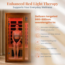 DYNAMIC SAUNAS Barcelona 1-2 Person Infrared Sauna with Red Light Therapy
