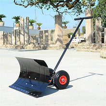 Efficient Snow Shovel with Wheels Heavy Duty Snow Shovel with Wheels Adjustable Height Multi-Angle Efficient Rolling Snow Plow for Snow Removal for Cleaning Lanes Roads Sidewalks