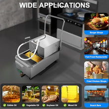 NIKAIDD Commercial Fryer Filter Machine,Oil Filtration Systems for Cooking Oil Separation,Stainless Steel Filler Cart for Restaurants,User-Friendly Mobility,Low Noise Operation