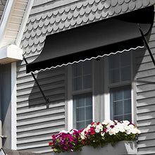 Awntech 5' New Orleans (64.5"-24"-16") Fixed Awning with Spear Arms, Black