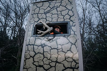 MUDDY Striker Box Blind with Elite 10 Tower, Steel Wall Construction, Cracked Mud Camo Multi