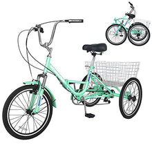 DoCred Adult Folding Tricycle 7-Speed Green