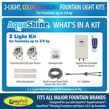 EASYPRO RGB2-100 AquaShine Color Changing LED Fountain Light Kit Cyan