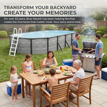 Blue Wave Montilla 12x24-ft Oval 52-in Deep Hard Sided Steel Frame Above Ground Pool with 6-in Steel Top Seats, 0.5 HP Sand Filter System, Ladder, Skimmer & Liner – 6,300 Gallon Cap for Family Use
