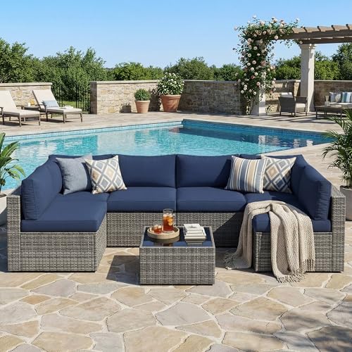Patio Sectional Furniture Set, Wicker Outdoor Furniture Set for All-Weather
