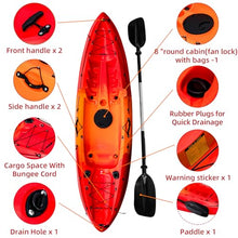 Garvee Fishing Kayaks 9.38FT Sit on Top Kayak for Adults with Paddle Sunset