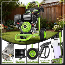 Professional 4200PSI 4GPM 212CC Gas Exterior Cleaner, 7.0HP Commercial Washing Machine with 1L Foam Bottle 9" Wheels 5 Nozzles 25FT Hose for Home Car Driveway Yard (EPA/CARB/ETL Compliant), Green