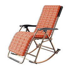 HYUIO Rocking Chair,Portable Camping Chairs,Simple Balcony Rocking Chair,Gravity Outdoor Folding Recliner,Patio Rocking Gravity Outdoor Folding Recliner,Stable Suppor,Blue (Orange)