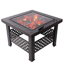 Outdoor Fire Pit Garden Wood Burning Fire Pit Bowl Terrace Metal Barbecue Table, Patio Patio Lawn Backyard Barbecue Party Outdoor Fireplace