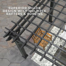 Backyard Discovery Stratford 12' x 10' Galvanized Steel Pergola Kit with Shade Sail Canopy Black