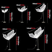 XOOFMASS LED Butterfly Set of 2, Glowing Butterfly Wedding Decoration, Butterfly Floor Lamp, Wedding Dance Floor Props, Decoration LED Lamp for Wedding Birthdays Party Receptions,Silver,140cm/55.1in
