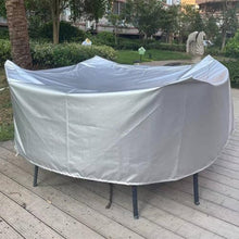 Outdoor Patio Furniture Cover Oxford Double-Sided Waterproof, Patio Table Cover Tear-Resistant with Taped Seam and Windproof Buckle, Multiple Colors(Size:260×260×70cm/102×102×28in,Color:silver)
