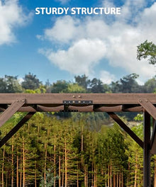 VORTEXTOVE 12x14 FT Outdoor Wooden Pergola with Retractable Shade Canopy