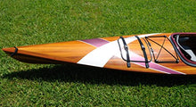 Wooden Boat USA Wooden Kayak with 2 Stripes 15-Feet Natural Wood