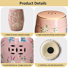 Ceramic Drum Table,Ceramic Drum Stool,Decorative Ceramic Garden Stool, Glazed Hand-Painted Flower and Bird Shoe Changing Stool Drum Stool, Suitable for Outdoor Garden(Green)