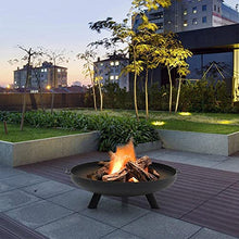 Outdoor Fire Pit Garden fire Pit Garden Patio Heater Camping Bowl for Wood, Charcoal Cast Heat-Resisting Steels Garden fire Pit with Tripod Stand (Rust D1200*H330) Grill Barbecue Rack (B