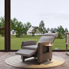 Reljofum Outdoor Wicker Recliner Chair Set of 2 Grey