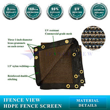 Ifenceview 15' x 5' to 15' x 80' Patio Top Canopy Awning Fence Privacy Screen Driveway Carport Barn Kennel Yard Garden Plants Crops Shade Cloth Mesh Net Pergola Gazebos Cover (15' x 45', Brown)