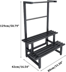 Hanging Plant Stand Metal Stepped Planter Shelves Floor Standing Plant Shlef Large Multiple Flower Pot Holder Rack Rustproof Display Holder Steel Storage Shelving For Living Room Balcony Garden