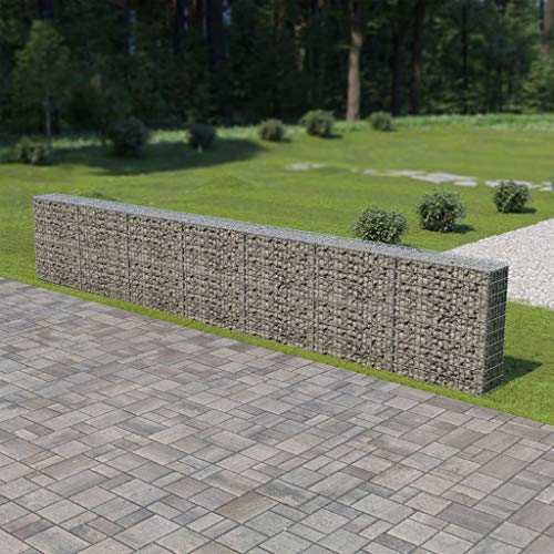 YITHOPI Gabion Wall with Covers Galvanized Steel for Outdoor Garden Edging Cage Walls Panels236 x11.8"x39.4"-Fast delivedging Cage Wallsed