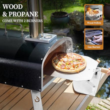 PIZZELLO 16" Outdoor Pizza Oven, Propane & Wood Fired Steel Pizza Grill