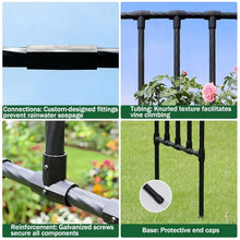UMJIGF Garden Arch Trellis for Climbing Plants, Rust-Proof Metal Arbor, Galvanized Steel Frame, Wedding Backdrop Stand for Outdoor Ceremony,Black-3.2x0.4x2.4m