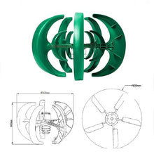 AISINILALAO 3000W Vertical Axis Wind Turbine 5 Blades 12V 24V48V Generator High Power with MPPT Controller for Wind Power and Solar Systems (Green),48v