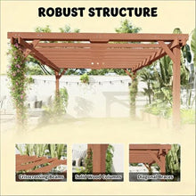 Premium Outdoor Wooden Pergola Kit for Backyard Patio Garden Shade Structure with Natural Cedar Finish