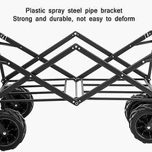 Outdoor Folding Utility Wagon Wagon Collapsible with Wheels Heavy Duty Outdoor Cart for Camping Garden Beach with Cup Holders, Load-Bearing 90kg / 198lbs