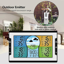 PATINS Weather Station, Digital Clock Temperature & Humidity Indicator with Warning Alarm Meteorological Station Weather Forecast Clock, for Home Garden
