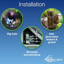 Aquascape AquaBasin 30 Fountain and Water Feature Basin for Landscape and Garden | 78223, Black, 27 Gallon