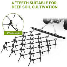 AUTOSAVER88 4'x 4' Heavy Duty Drag Harrow,1/2in Tines,Chain Drag Harrow Compatible with Tractors ATV UTV Lawn Tractor, Black