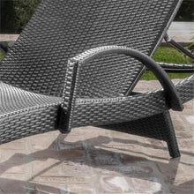 Noble House Salem Outdoor Wicker Arm Chaise Lounge Set of 4 Grey