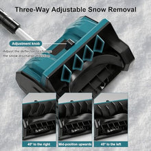 pealiritansemen Battery Powered Cordless Snow Blower, 30cm Clearing Width, 3 Directions Adjustment Electric Snow Thrower with Aluminium Alloy Telescopic Pole, for Courtyard/Driveways 3000mAh-1battery