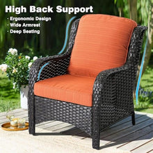 HTERWQEA 5-Piece Patio Furniture Set, Modern Outdoor Wicker Rattan Conversation with Coffee Table, Bistro for Yard Garden, Orange