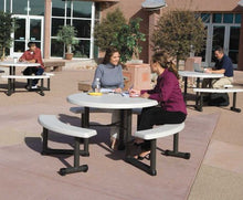 Lifetime Products 22127 Lifetime Round Picnic Table and Benches, Top, 44", Almond