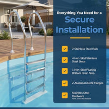 Blue Wave Premium Stainless Steel Reverse-Bend Pool Ladder, Above Ground