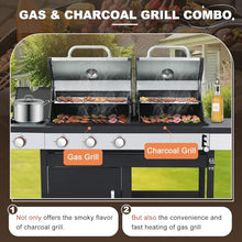 663 SQIN Gas and Charcoal Combo Grill with Side Burner