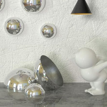 YDJIANCAI 1pcs Hollow Hemisphere Ball Gazing Ball, Stainless Steel Garden Mirror Globe for Home Outdoor Garden Pool Shopping Mall Wall Decoration (Silver)(Size:23.62in/60cm)